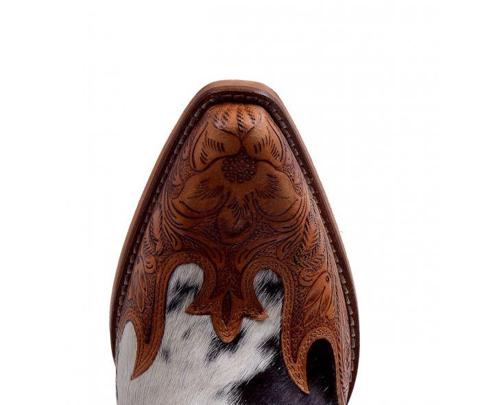 Frisco Blossom Hair On Hide Tooled Booties Product Image