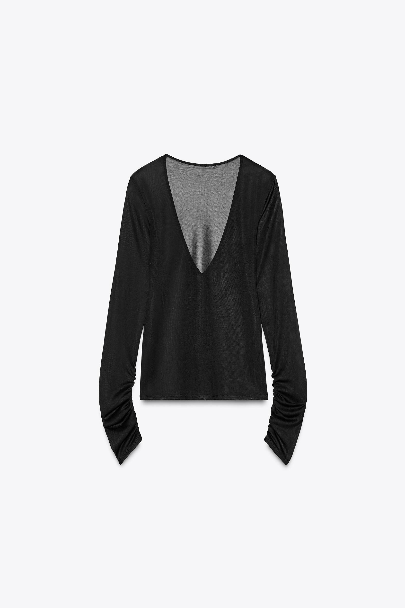 SEMI-SHEER RUCHED TOP Product Image