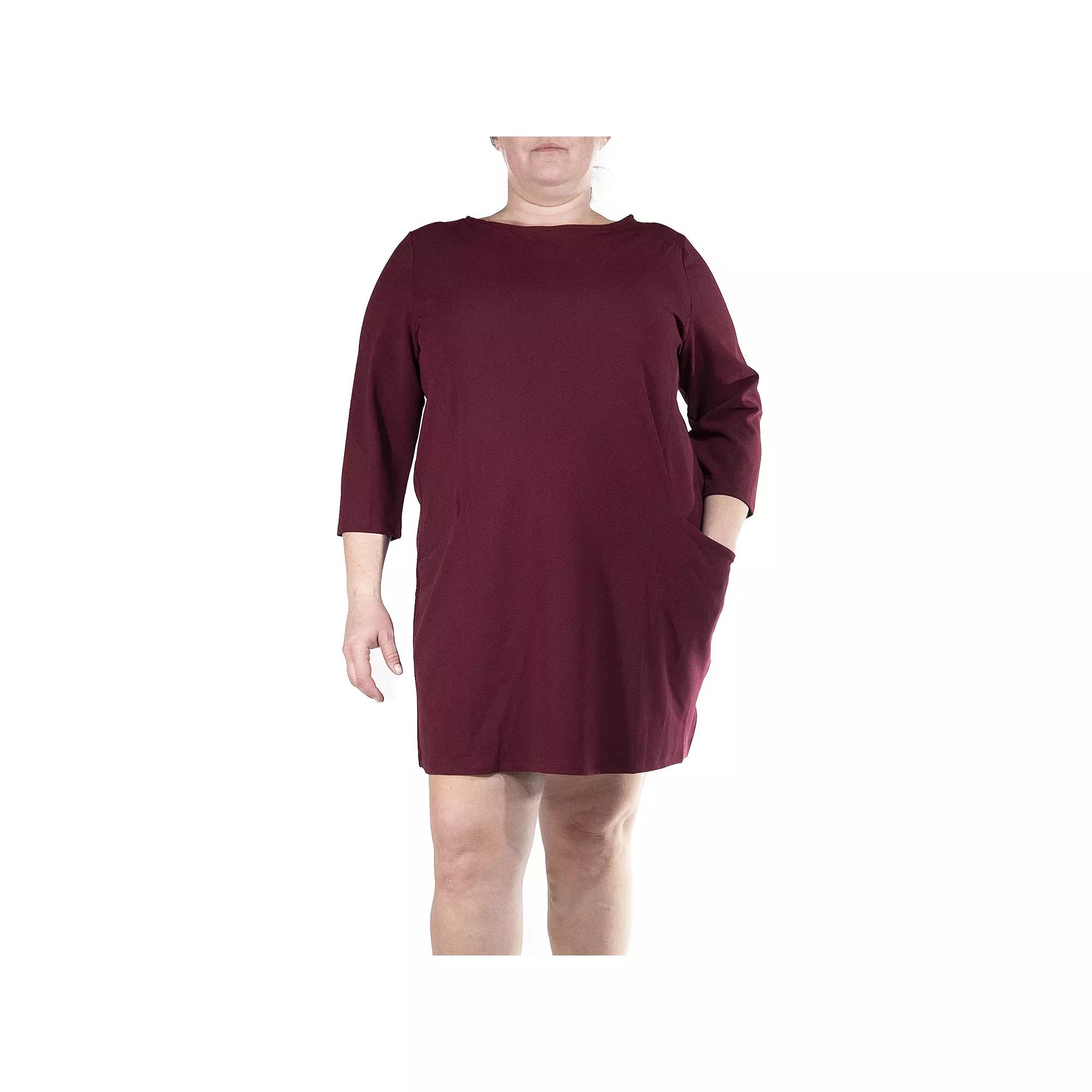 Womens Nina Leonard Solid Sheath Dress Deep Red Product Image