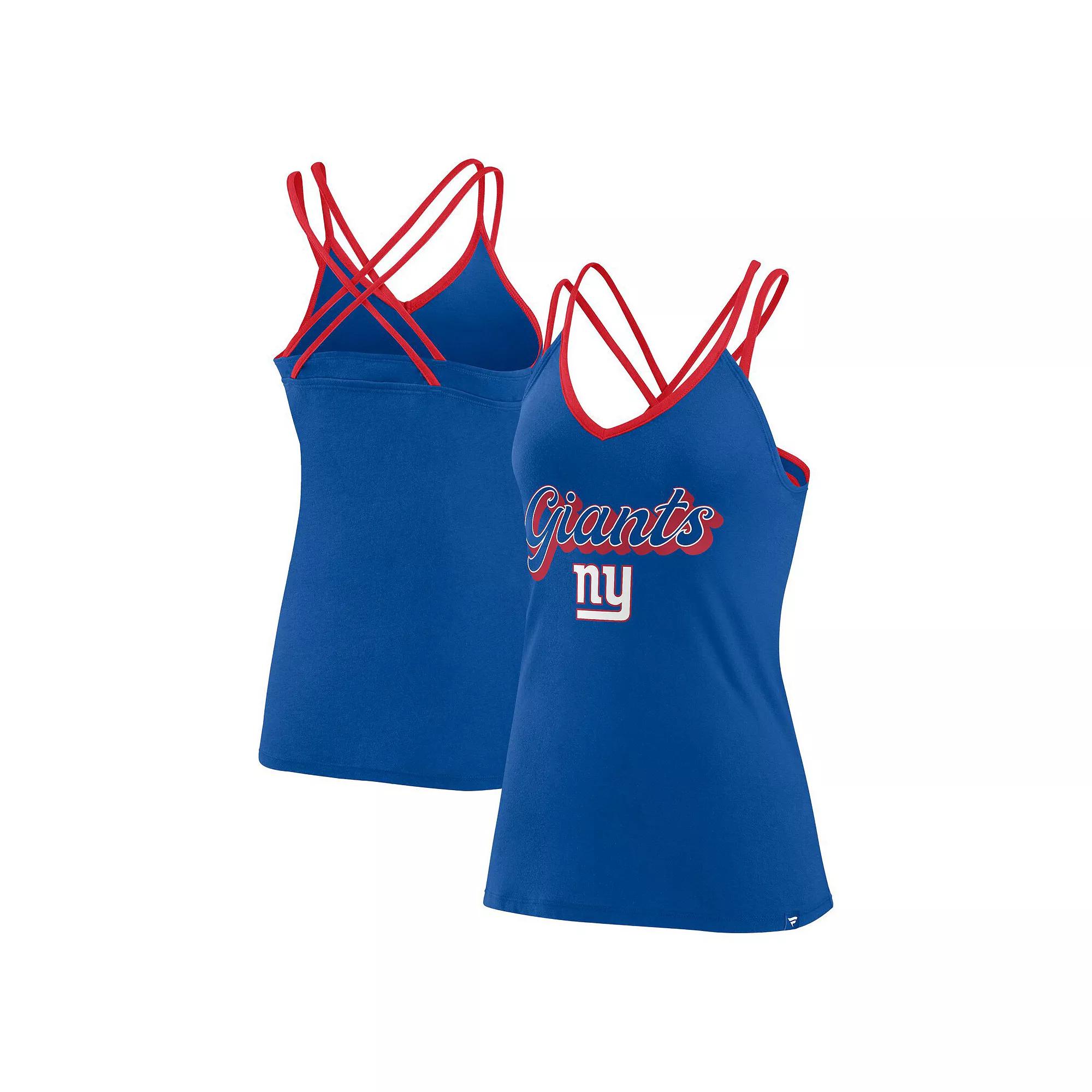 Women's Fanatics Royal New York Giants Go For It Strappy Crossback Tank Top, Size: 2XL, Blue Product Image