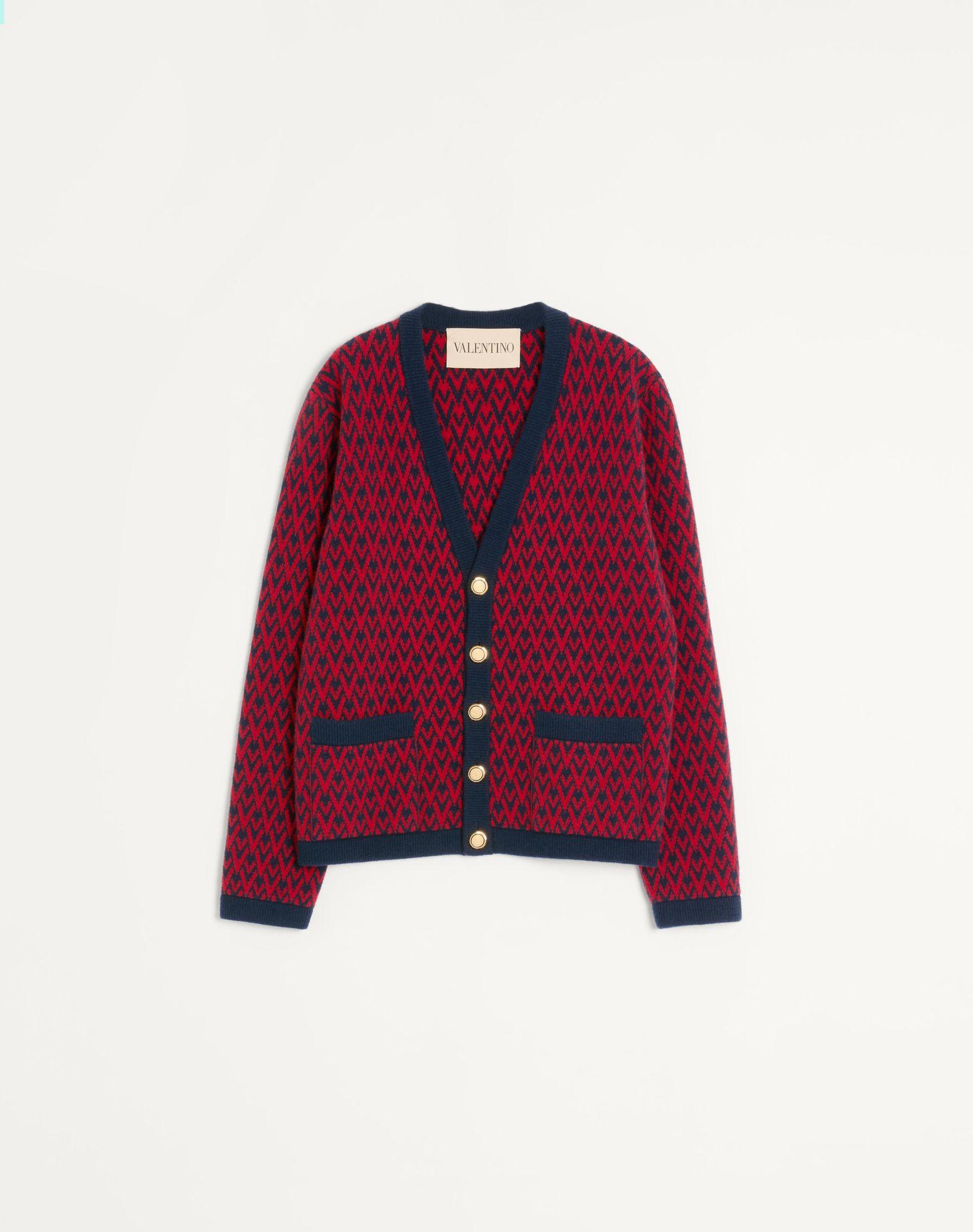 Wool Cardigan With Toute La V Pattern Product Image