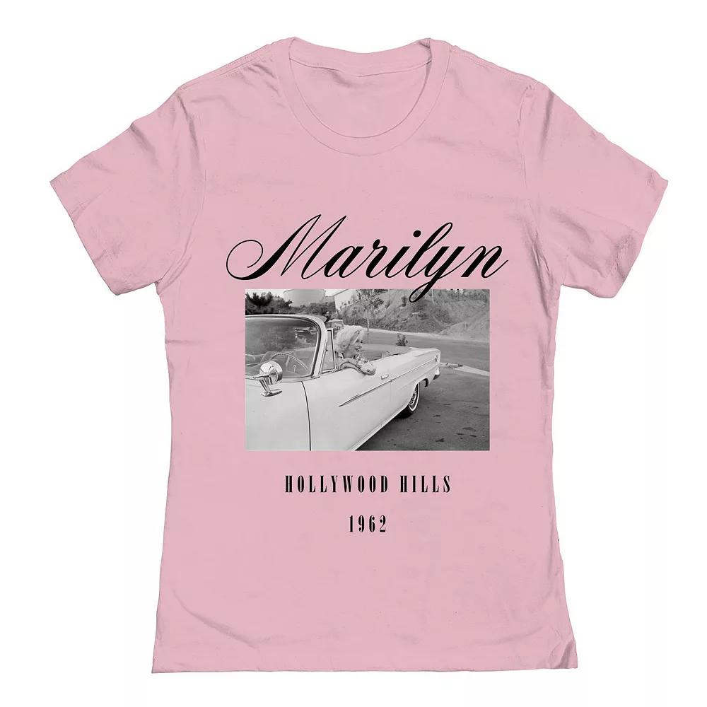 Junior's Grayson Threads The Label Marilyn Monroe Hollywood Hills Graphic Tee, Women's, Size: Large, Light Pink Product Image