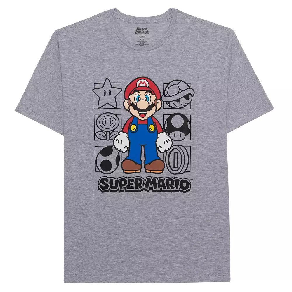 Big & Tall Nintendo Super Mario Graphic Tee, Men's, Size: 2XB, Grey Gray Product Image