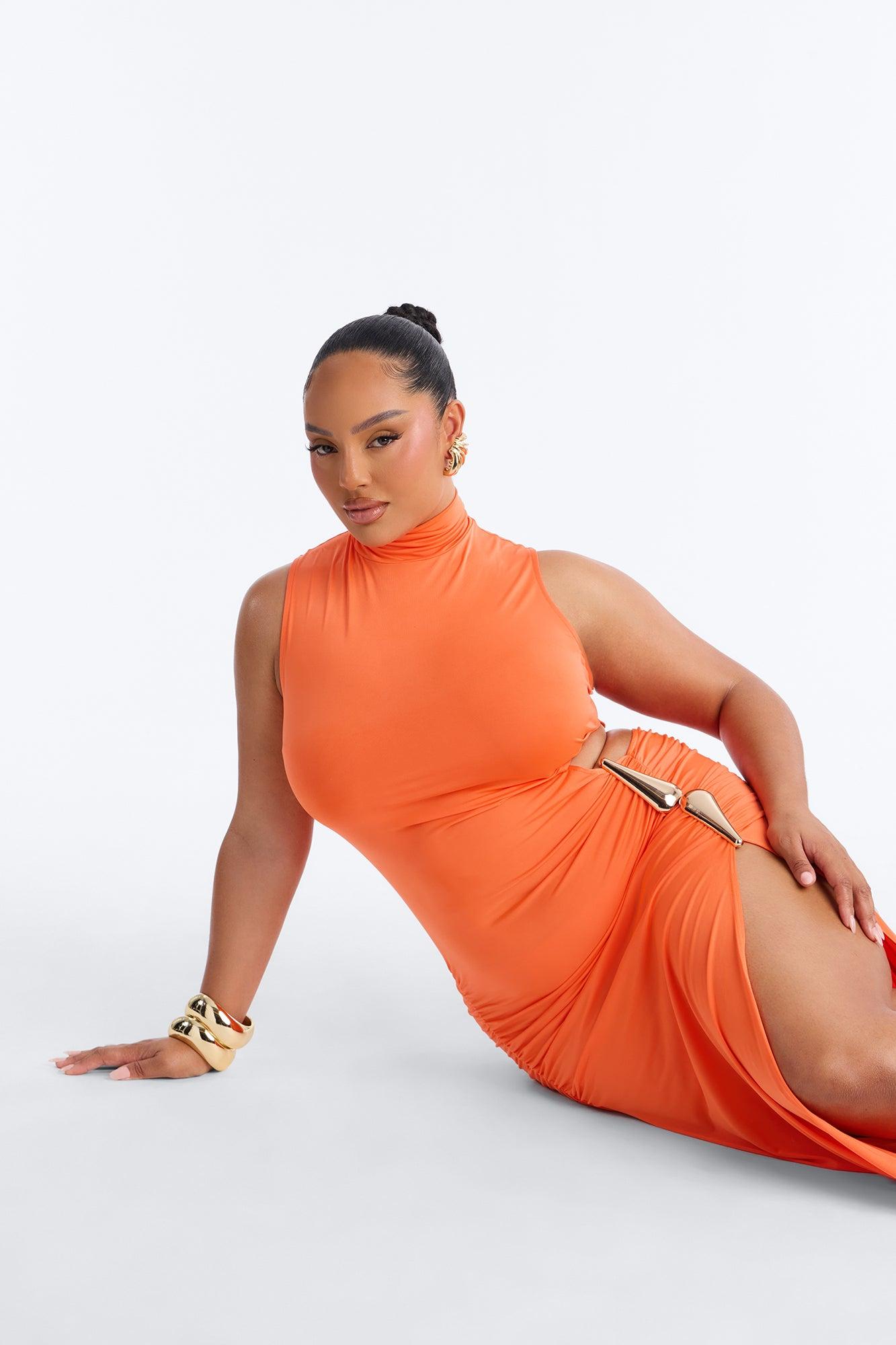 Never Blending In Maxi Dress - Neon Orange Female Product Image