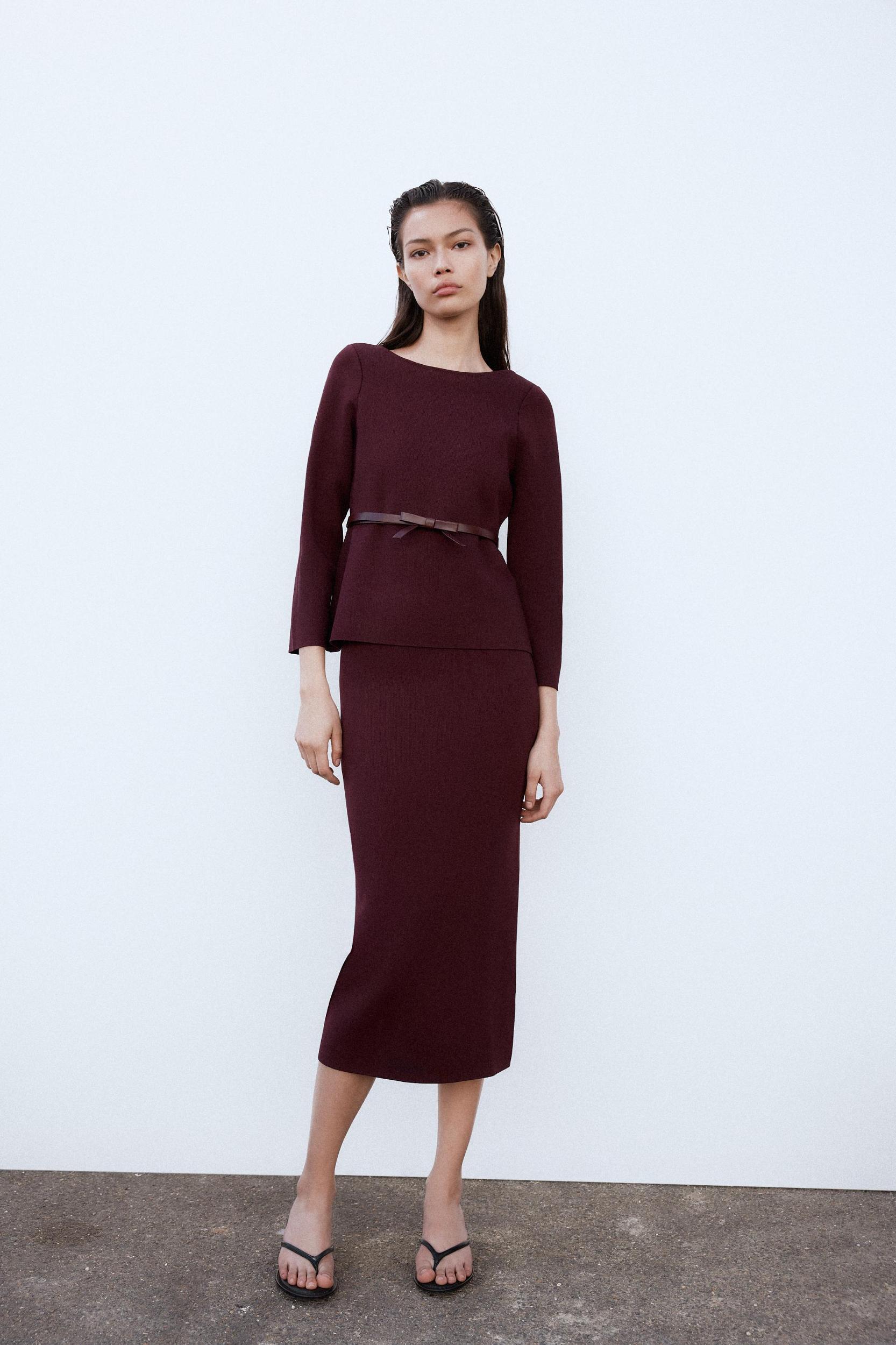 BASIC KNIT MIDI SKIRT Product Image