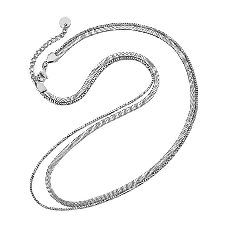 DOUBLE LAYER SNAKE CHAIN NECKLACE Product Image