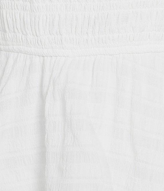 Allison & Kelly Seersucker Chiffon Smocked Puff Sleeve Tiered Dress Product Image