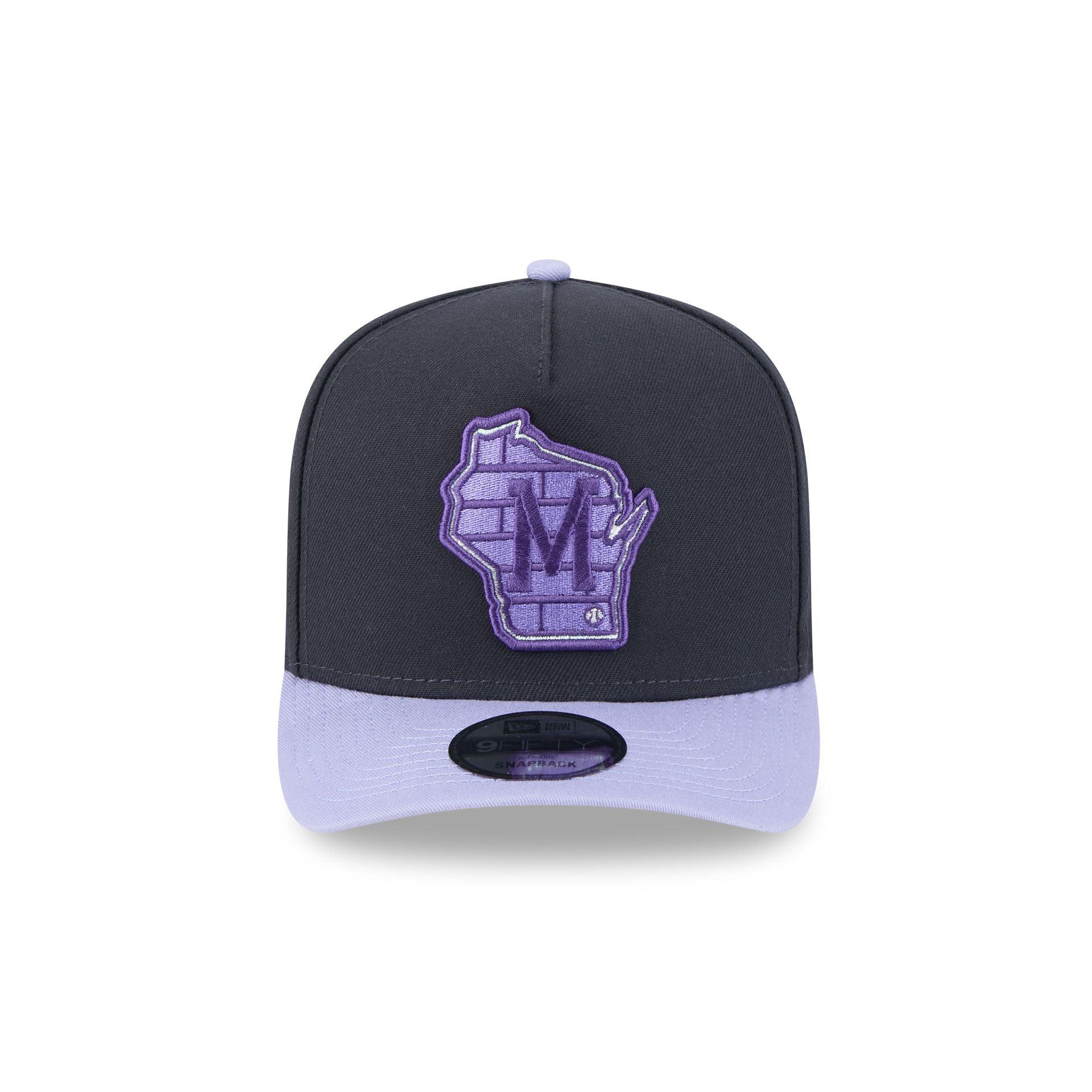 Milwaukee Brewers Navy Lavender 9FIFTY A-Frame Snapback Hat Male Product Image