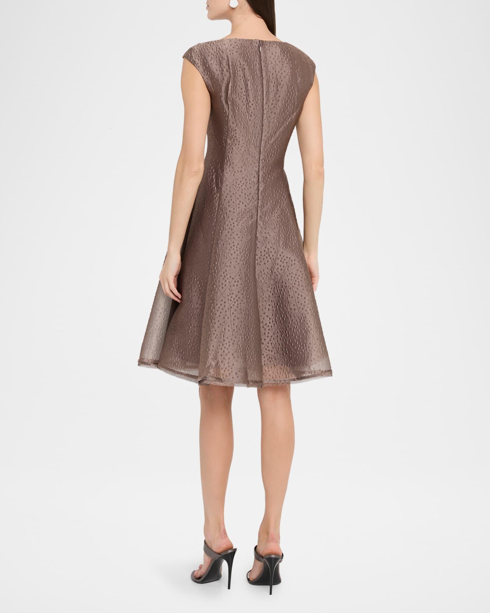 Rivet Organza Short-Sleeved Midi Dress Product Image