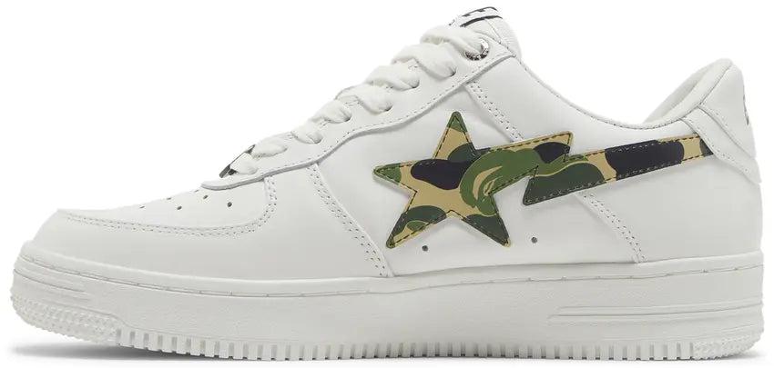 A Bathing Ape Bape Sta Low White ABC Camo Green Product Image