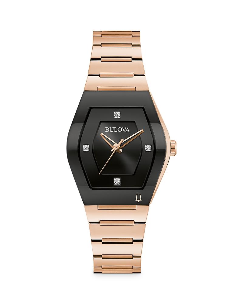 Bulova Womens Gemini Rose Gold Stainless Steel Diamond Accent Dial Bracelet Watch - 97P158 Rosegold Product Image