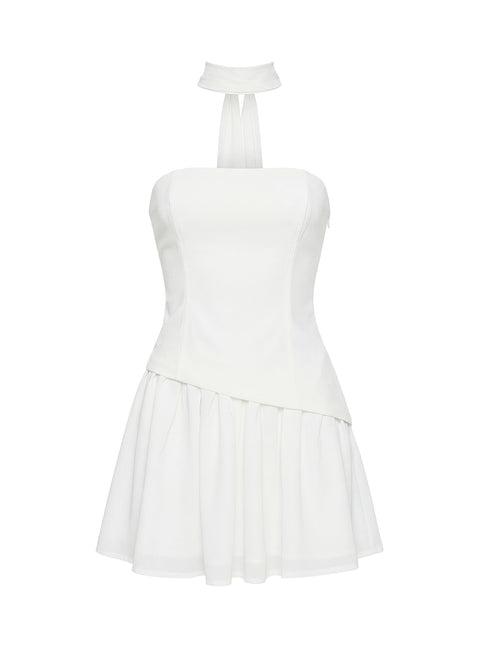 Odela Strapless Drop Waist Mini Dress White Product Image
