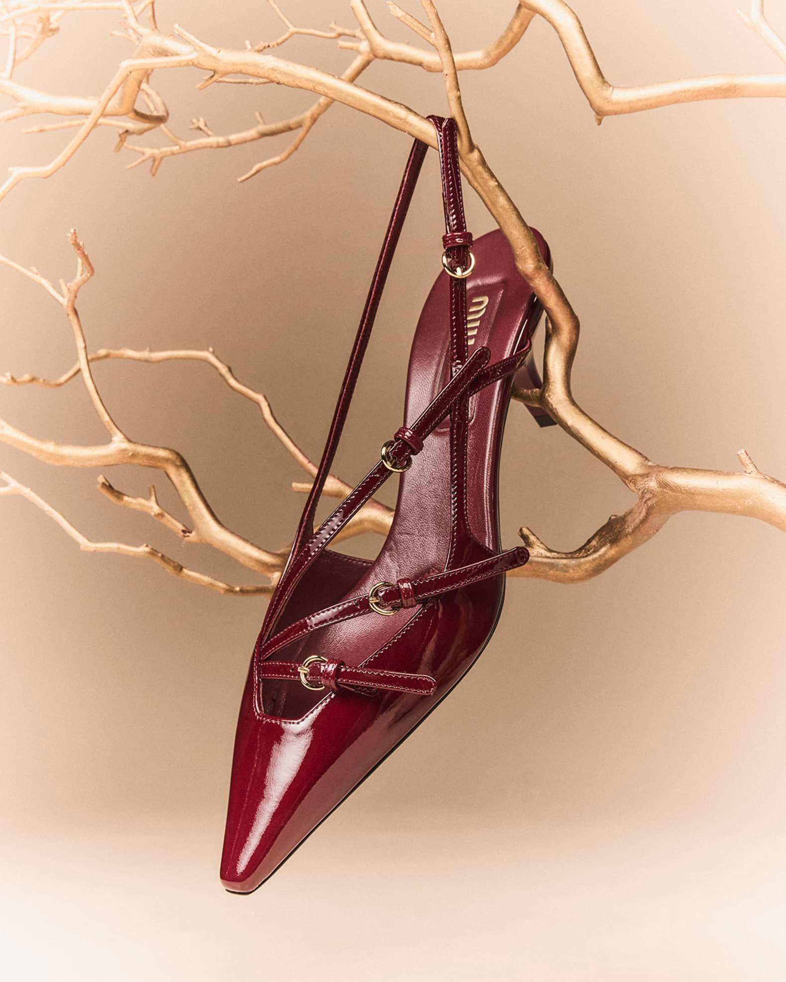 Patent Buckle-Trio Slingback Pumps Product Image