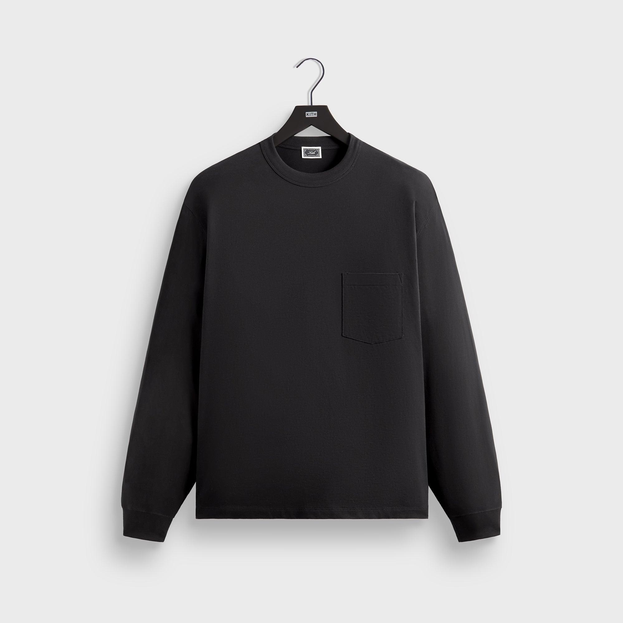 Kith Long Sleeve Leonard Pocket Tee - Black Male Product Image