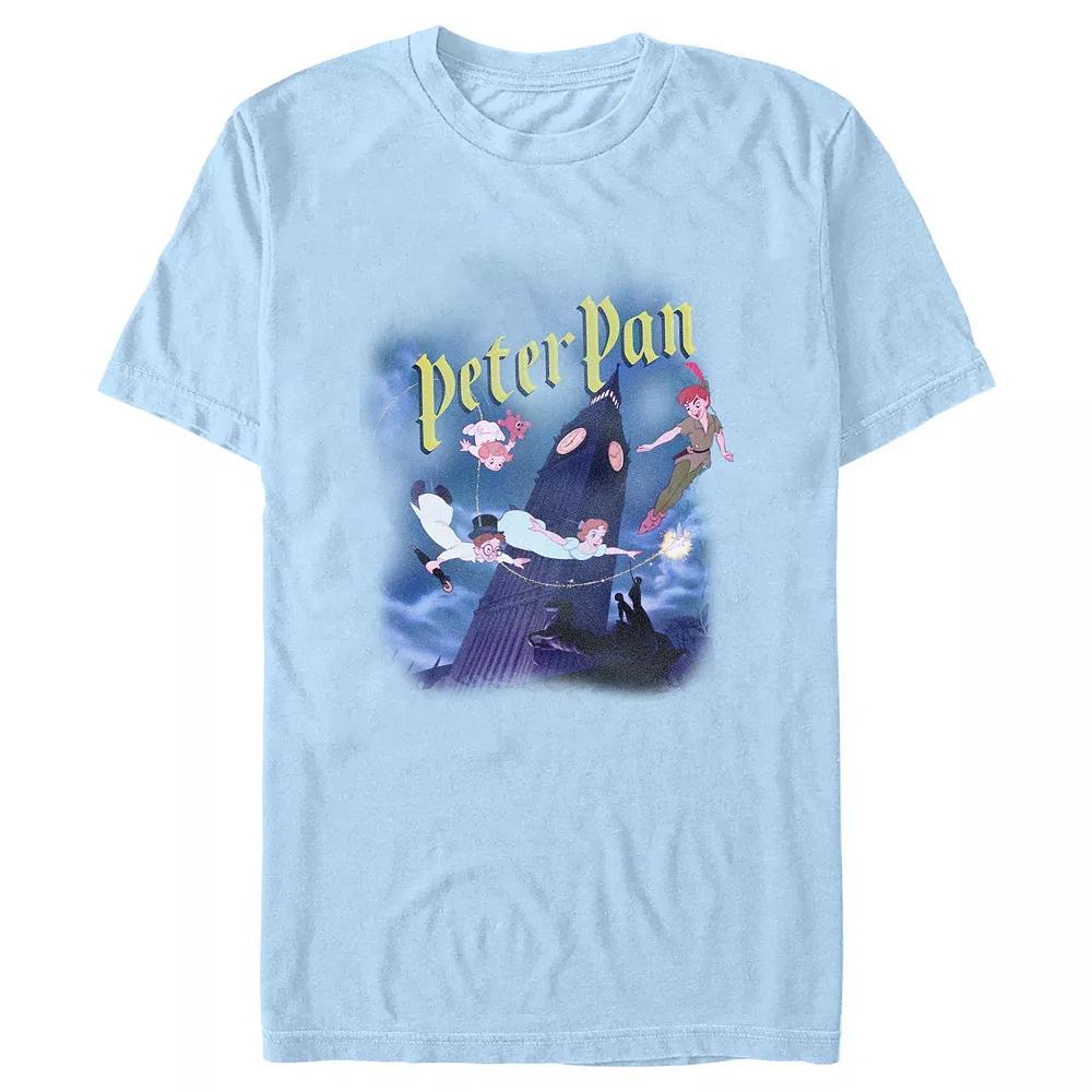 Disney's Peter Pan Night Flight Poster Men's Graphic Tee, Size: Large, Light Blue Product Image