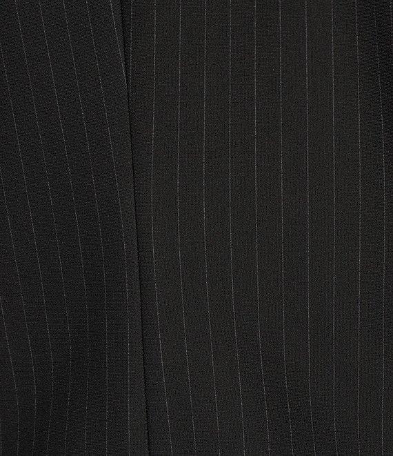 DKNY by Donna Karan Pinstripe Ponte Ruche Sleeve One-Button Blazer Product Image