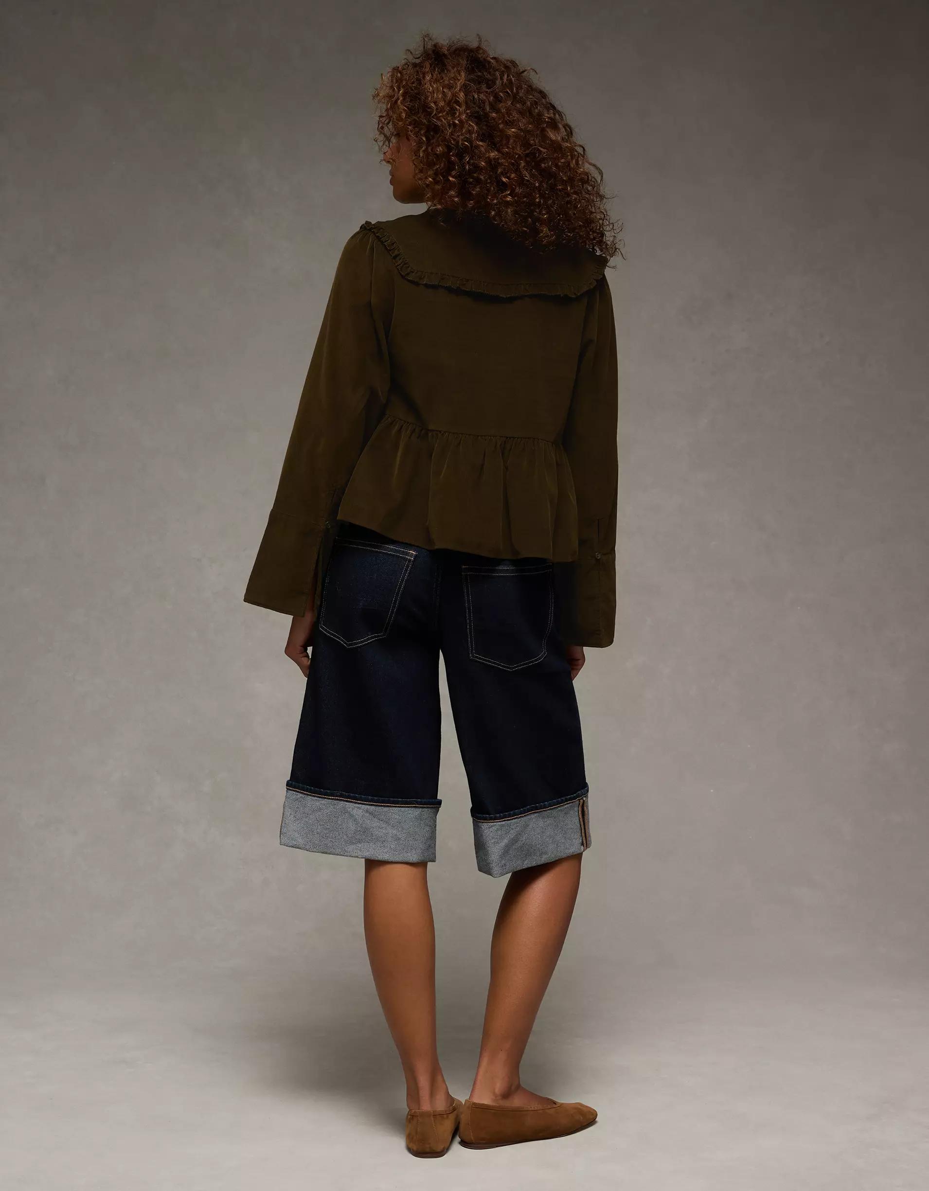 AE Long Sleeve Tie-Front Blouse Product Image