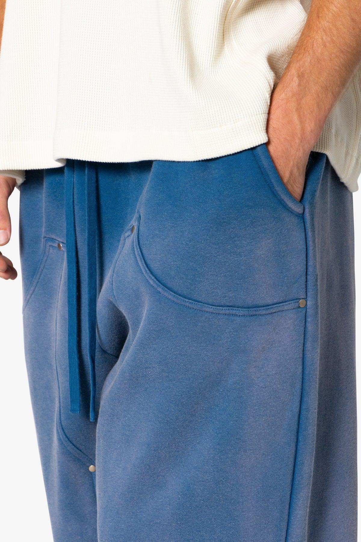 West Double Knee Sweatpants - Blue Product Image
