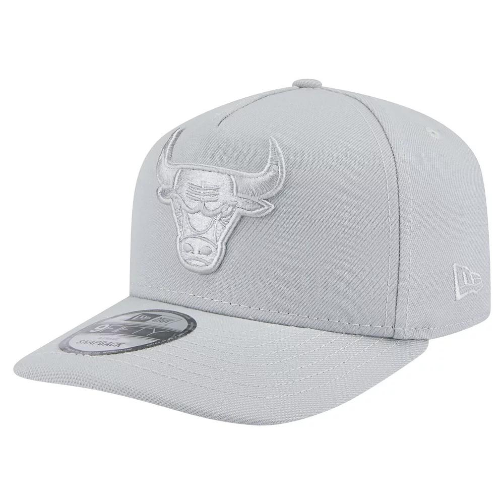 Men's New Era  Gray Chicago Bulls Colorpack A-Frame Pinch Front 9FIFTY Snapback Hat, Grey Product Image