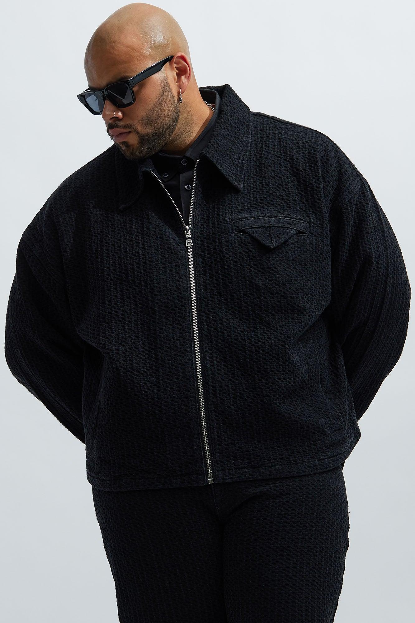 Warsaw Cropped Denim Work Trucker - Black Product Image