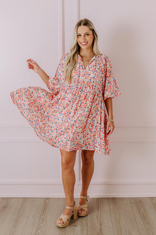 Tea Garden Babydoll Dress in Pink Product Image
