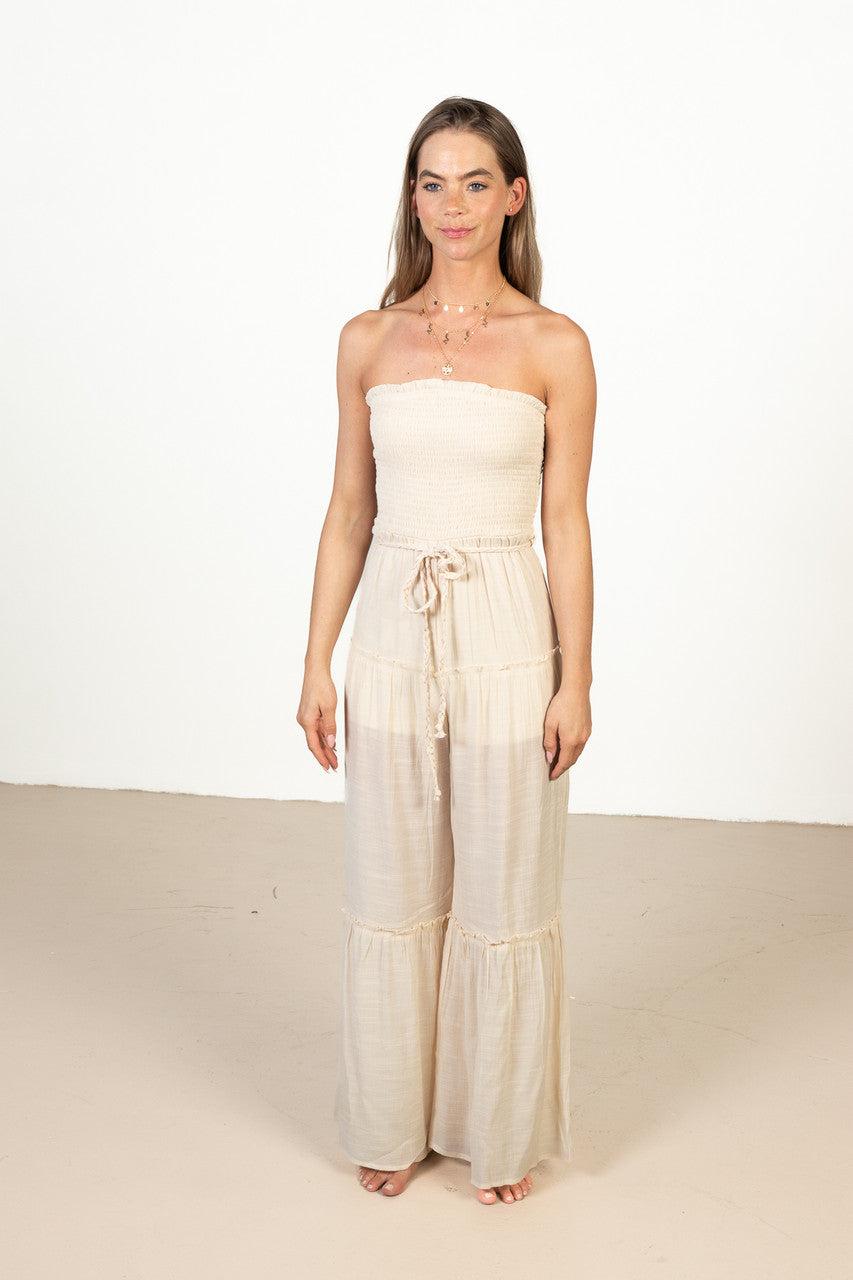 Sand Gauze Wide Leg Jumpsuit Product Image