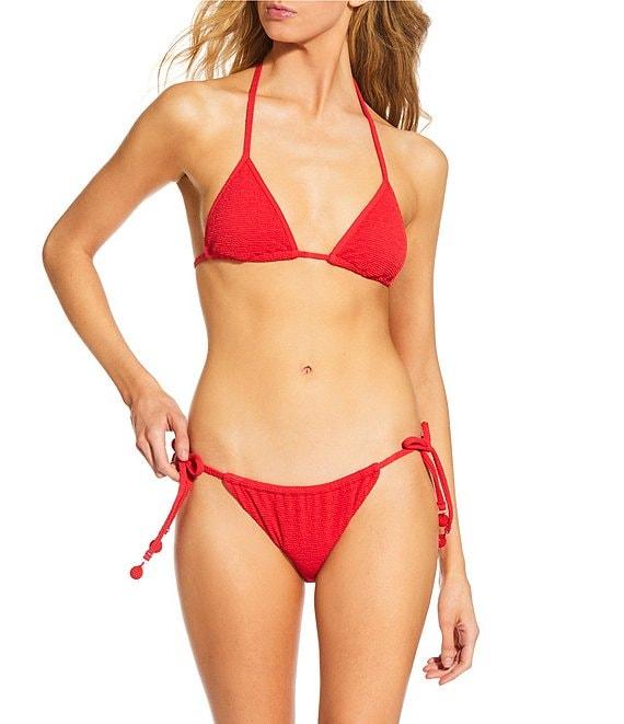 GB Scrunchie Textured Crochet Bauble Tunneled Tie Side Hipster Swim Bottom Product Image