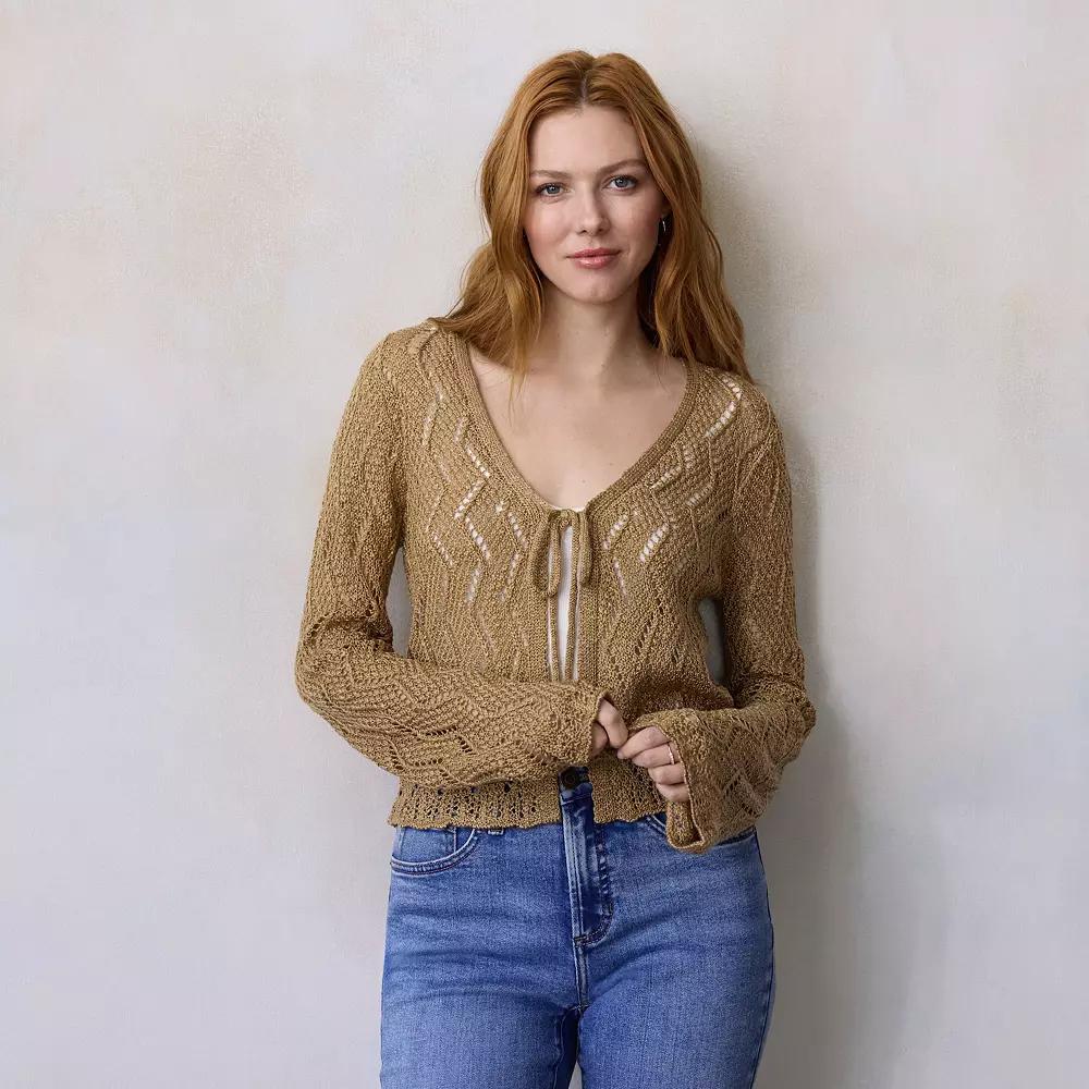 Women's LC Lauren Conrad Scallop Hem Sweater,  Product Image