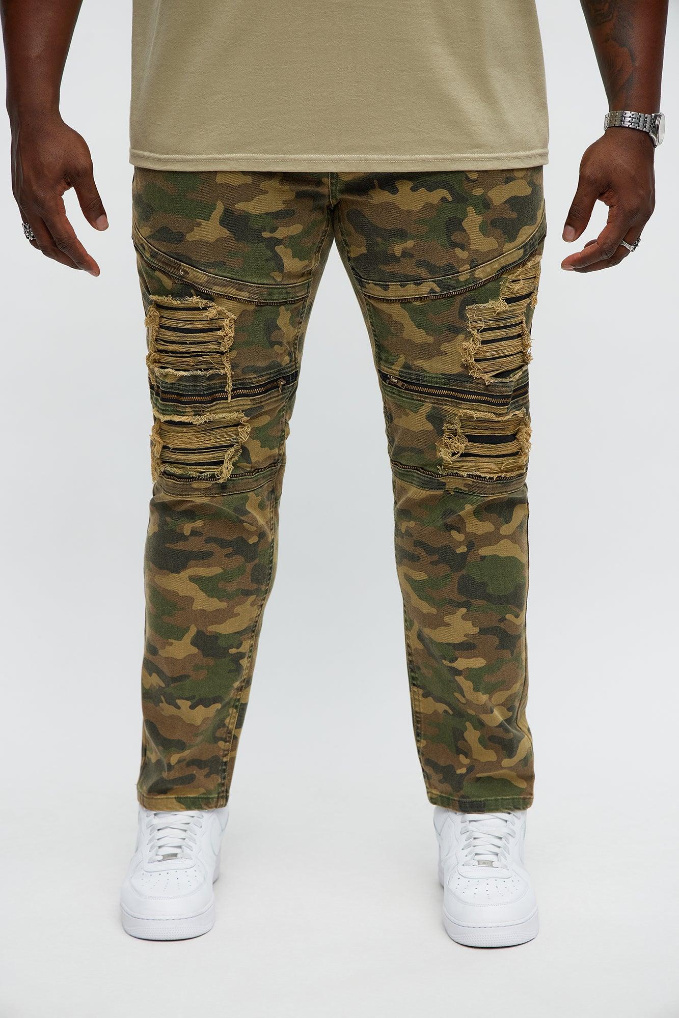 Filed Ready Camo Ripped Skinny Pants - Camouflage Product Image