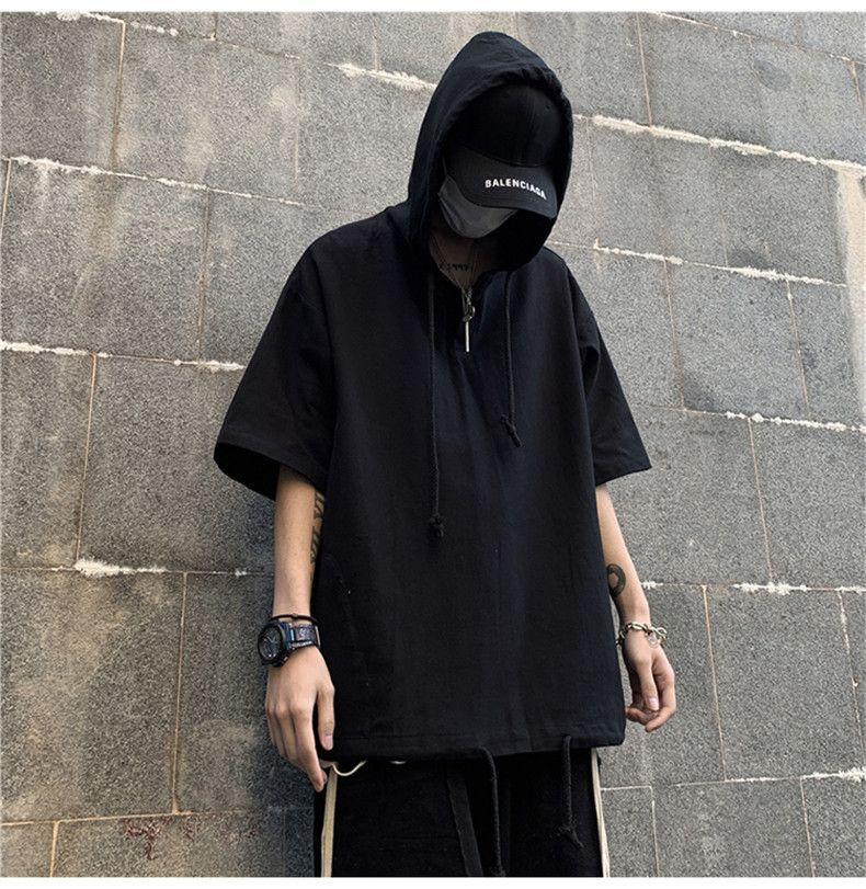 Short-Sleeve Hooded Top Product Image