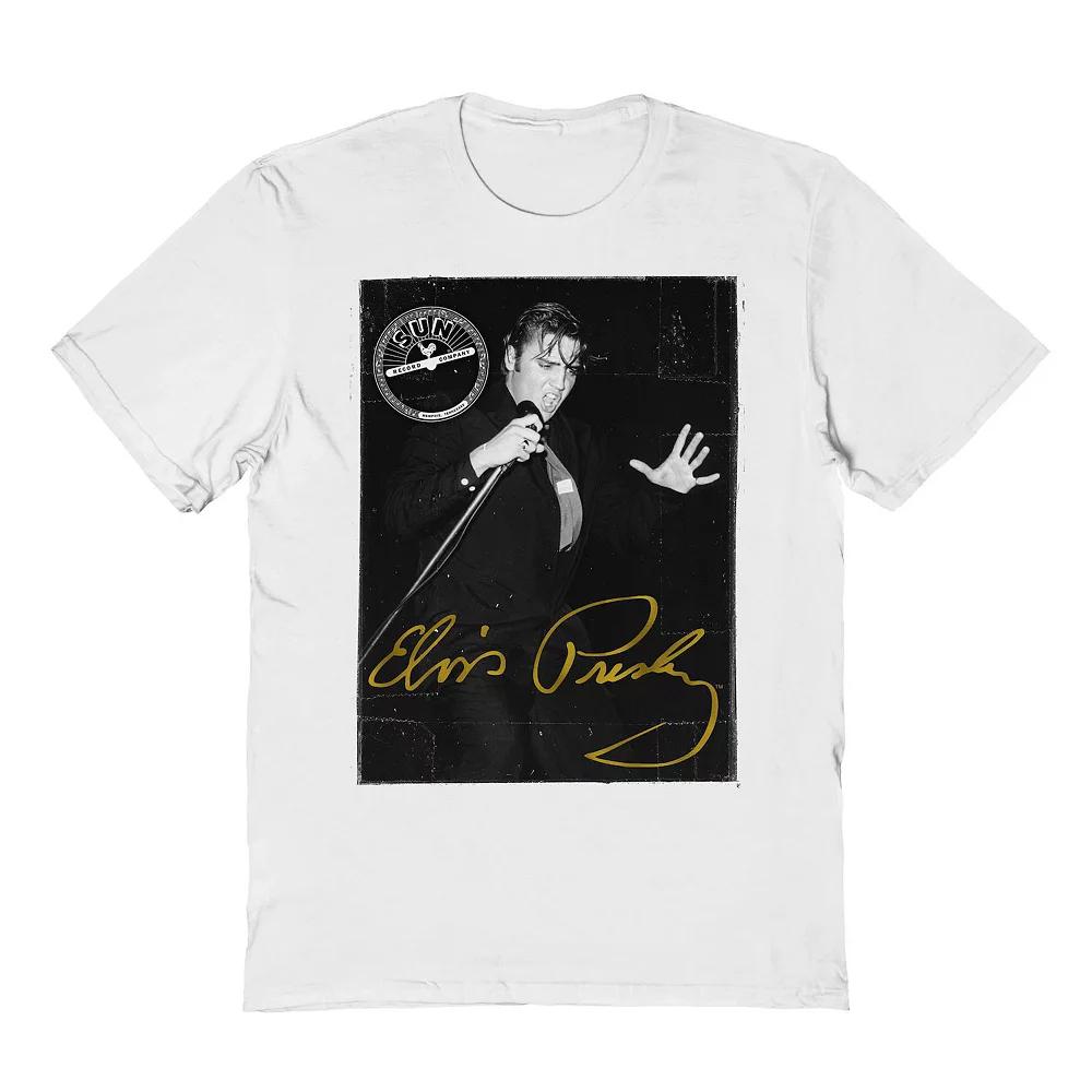 Men's Sun Records X Elvis Signature Graphic Tee, Size: Small, White Product Image