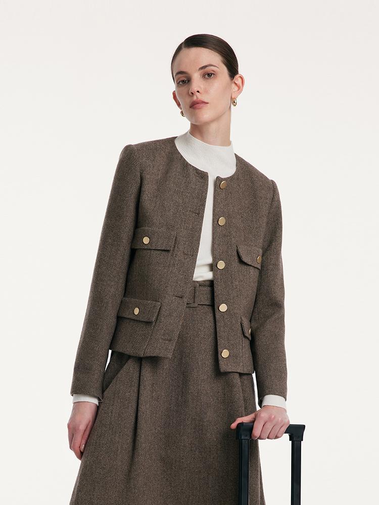 Washable Woolen Classic Women Jacket Product Image