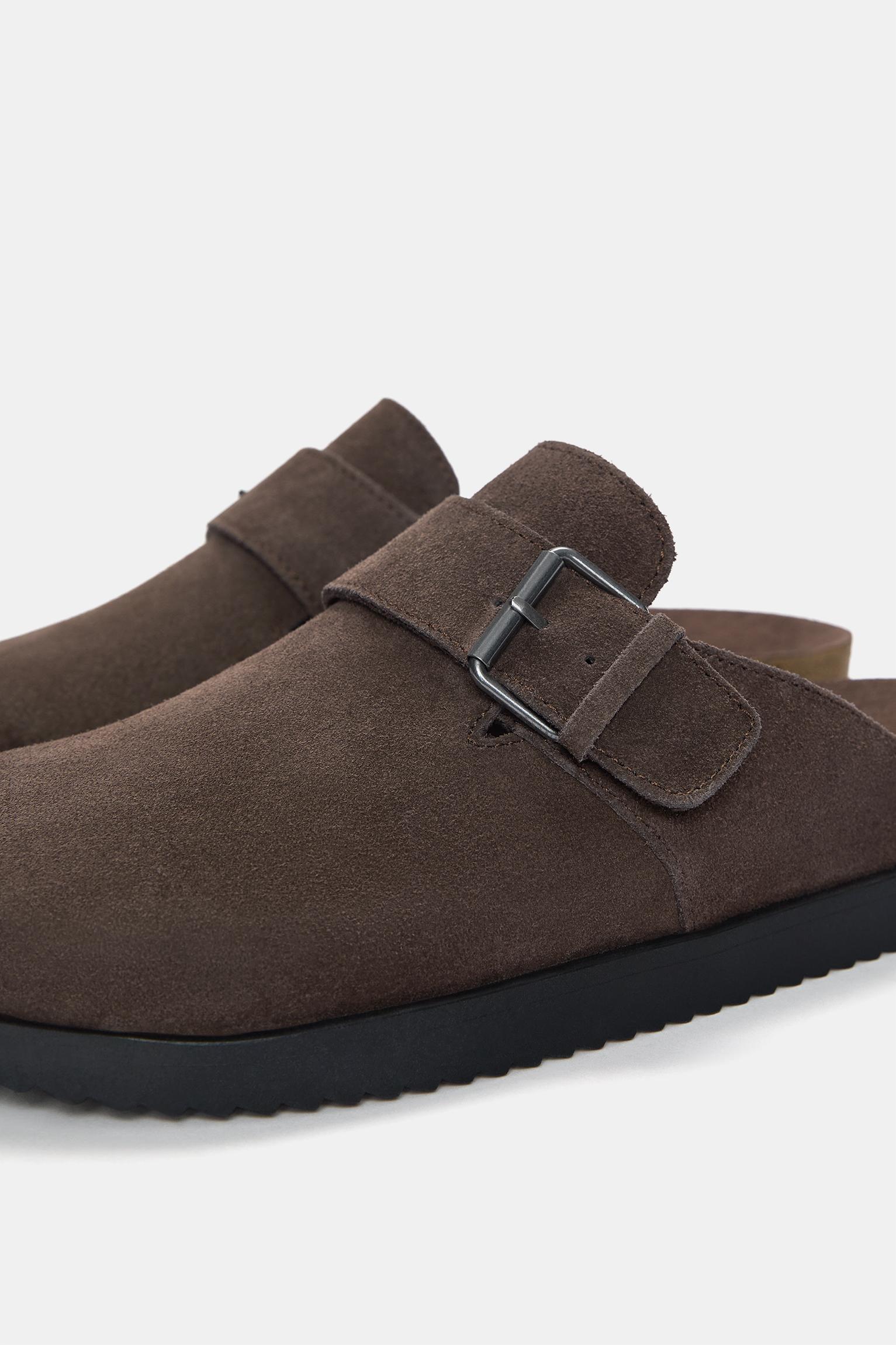 Leather clogs with buckle Product Image