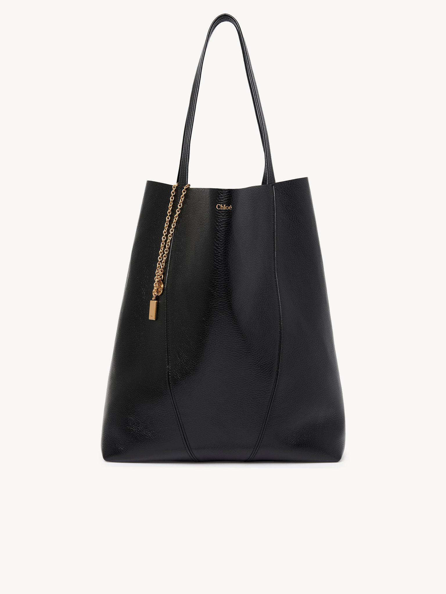 Large Chloé Spin tote bag in grained leather Product Image