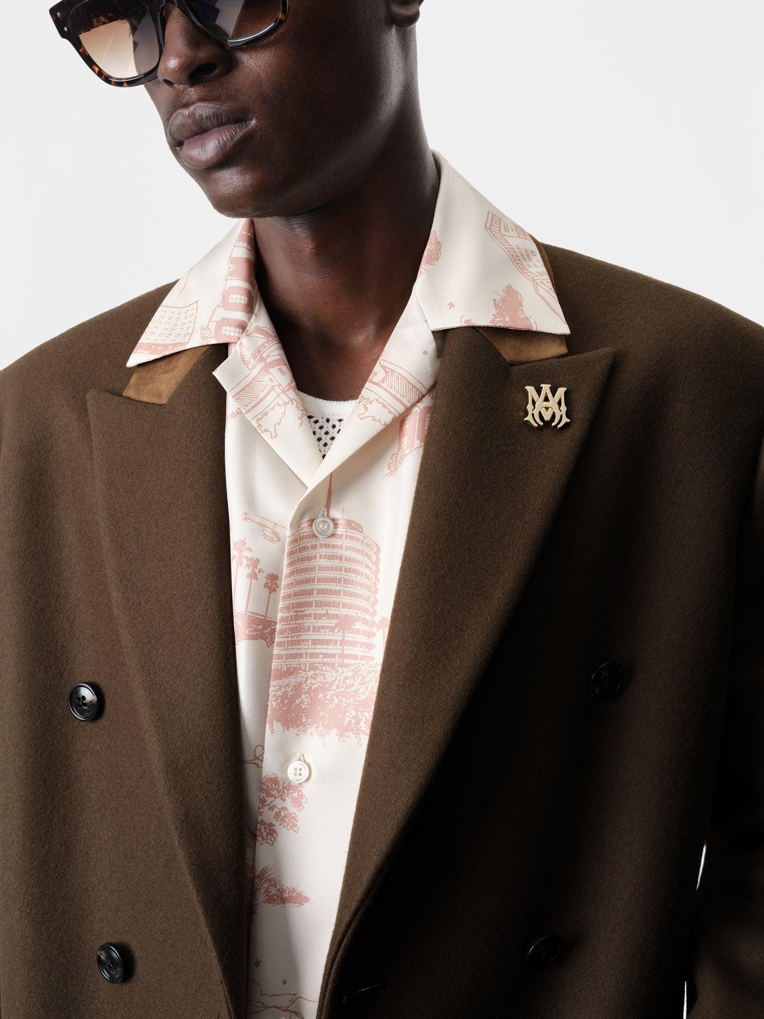 DOUBLE-BREASTED OVERCOAT - Dark Brown Product Image