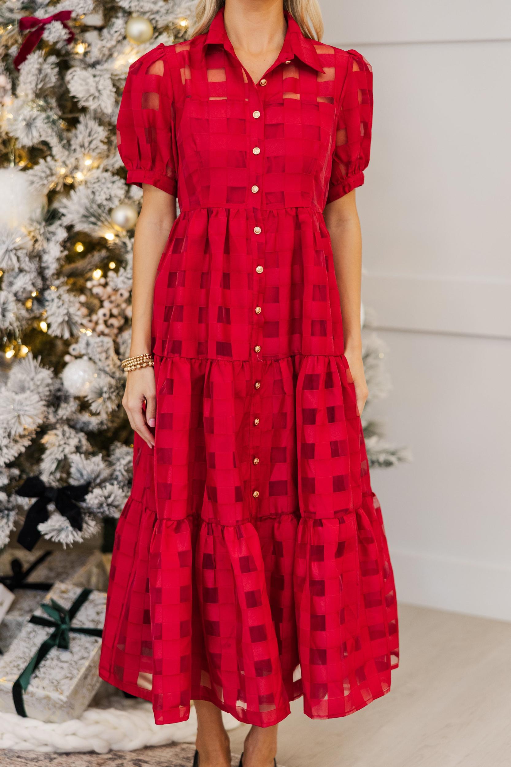 So Worth It Organza Button Down Midi Dress Female Product Image