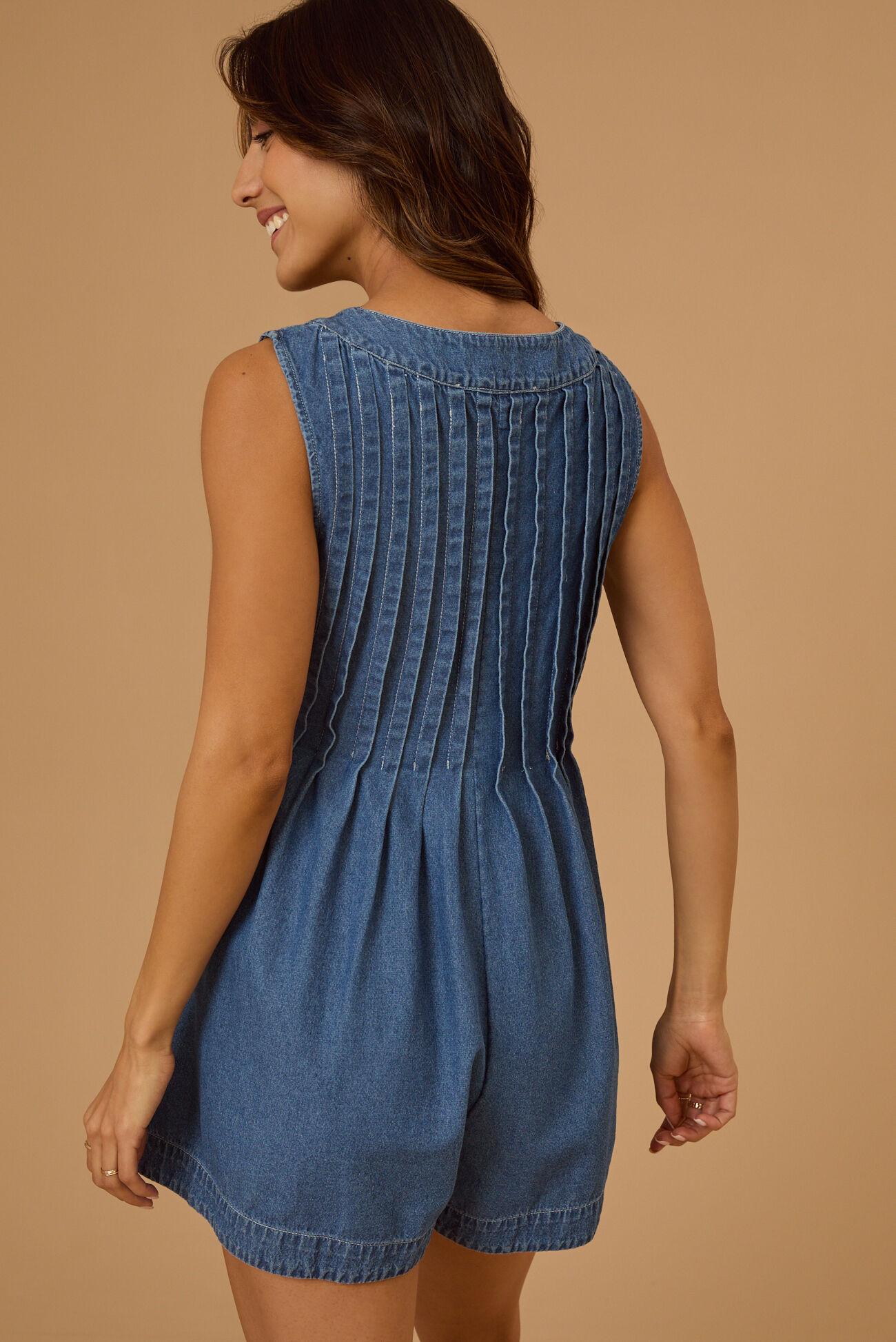 Evie Denim Romper Product Image