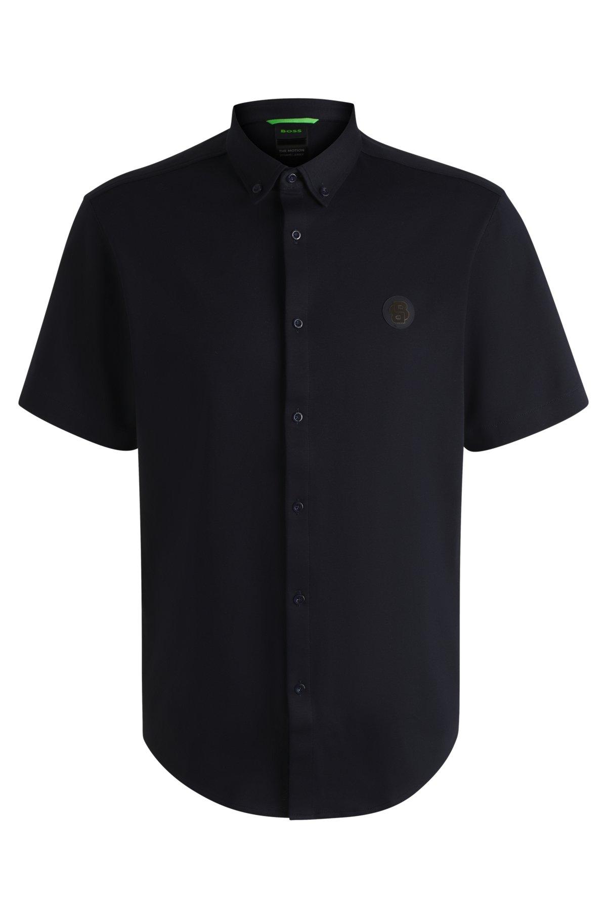 Regular-fit shirt in knitted cotton Product Image