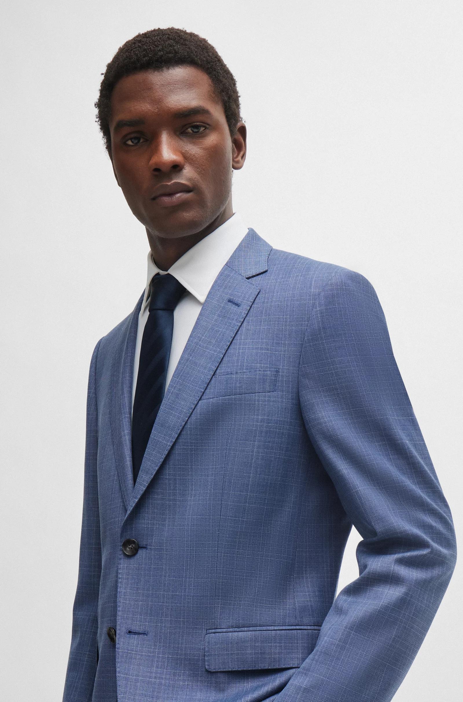 BOSS SLIM-FIT 2pcs Suit In CHECKED VIRGIN-WOOL SERGE Product Image