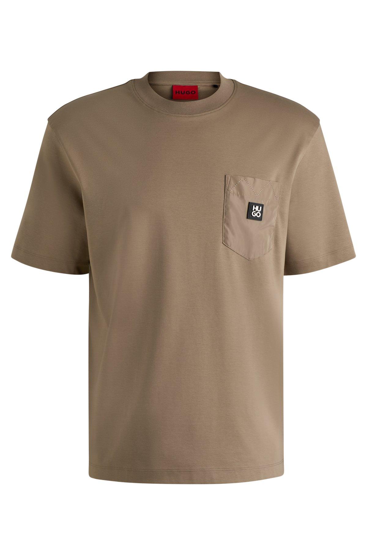 Interlock-cotton T-shirt with contrast pocket Product Image