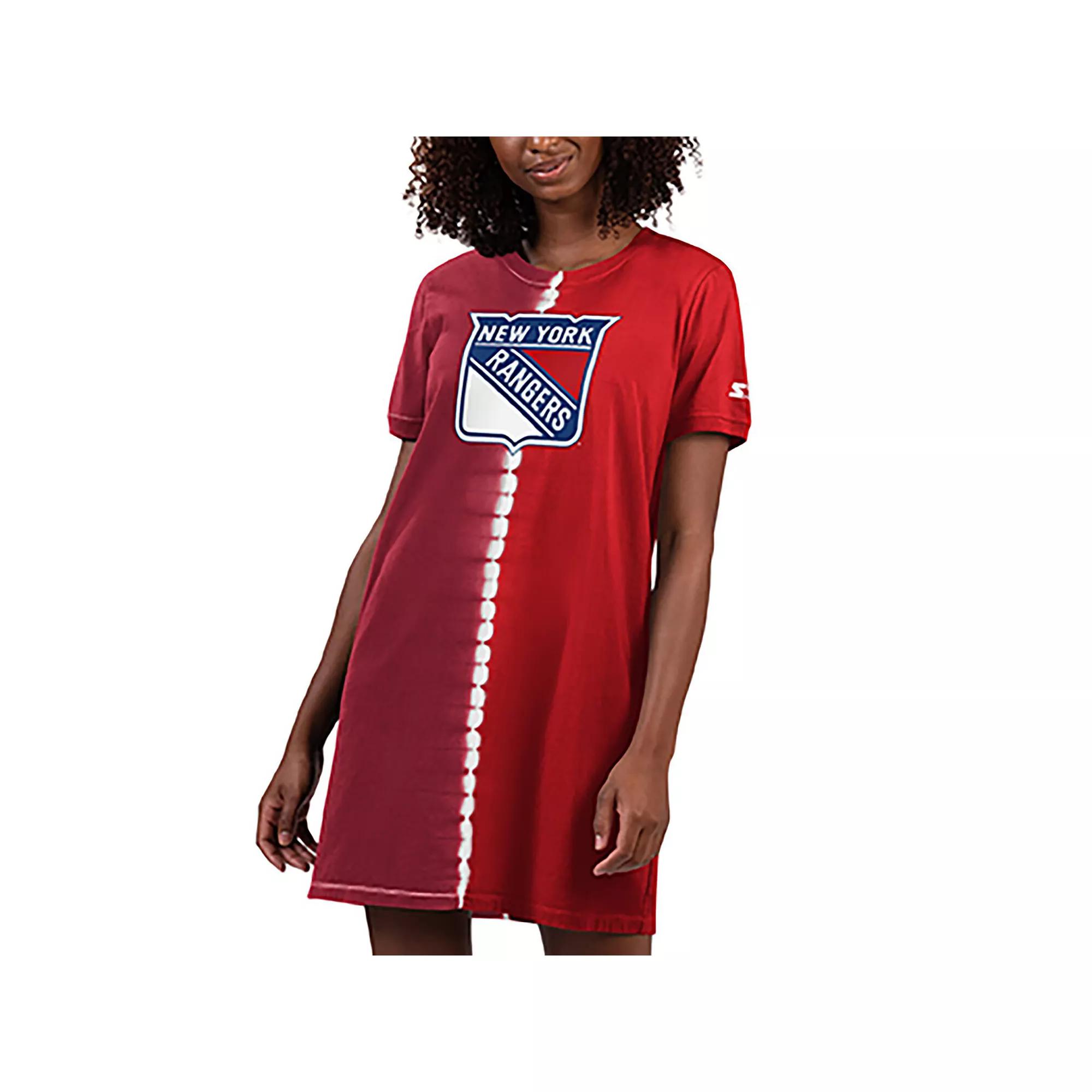 Women's Starter  Red New York Rangers Ace Tie-Dye Sneaker Dress, Size: XL, Ran Red Product Image