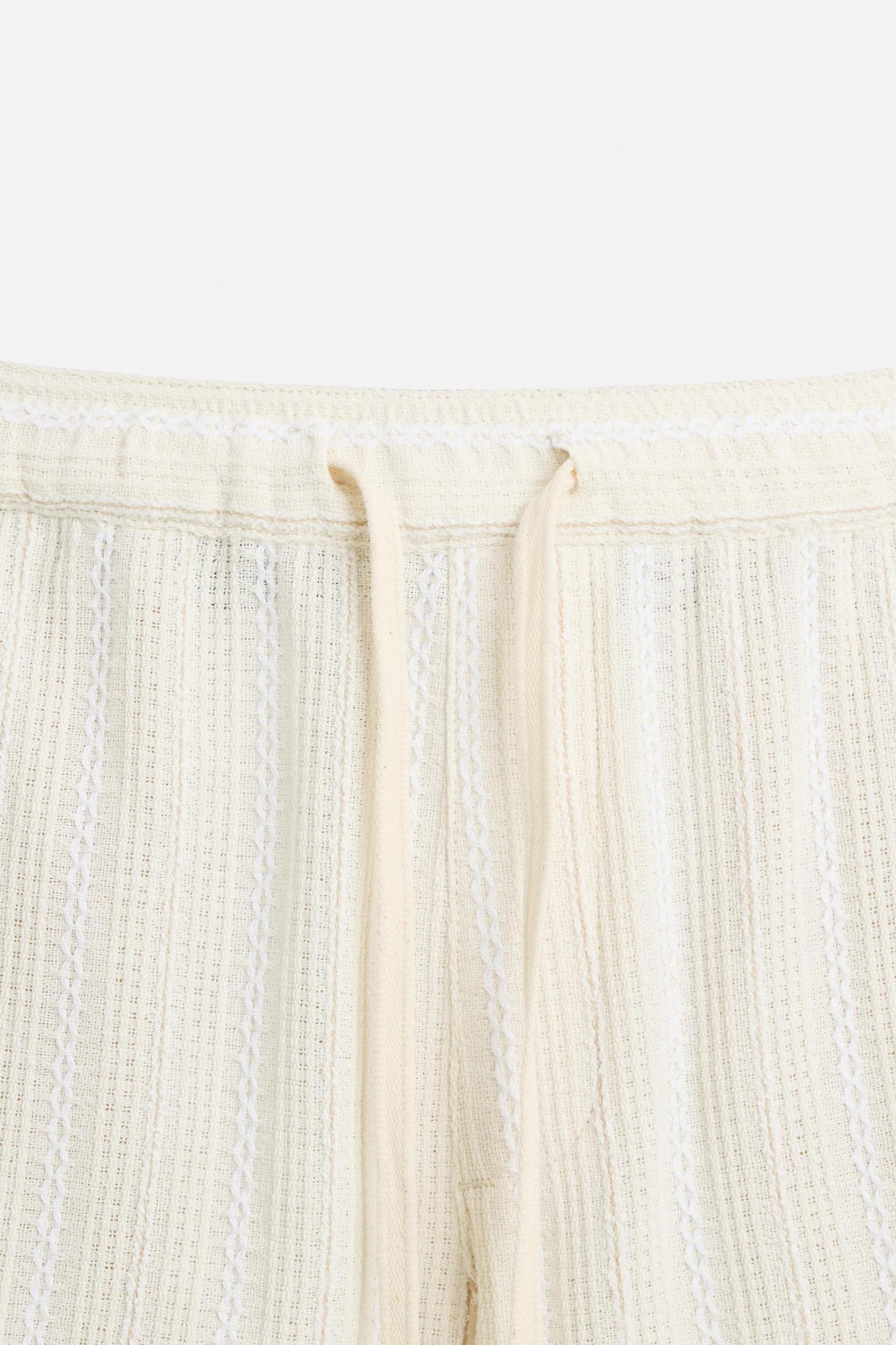 TEXTURED STRIPED SHORTS Product Image