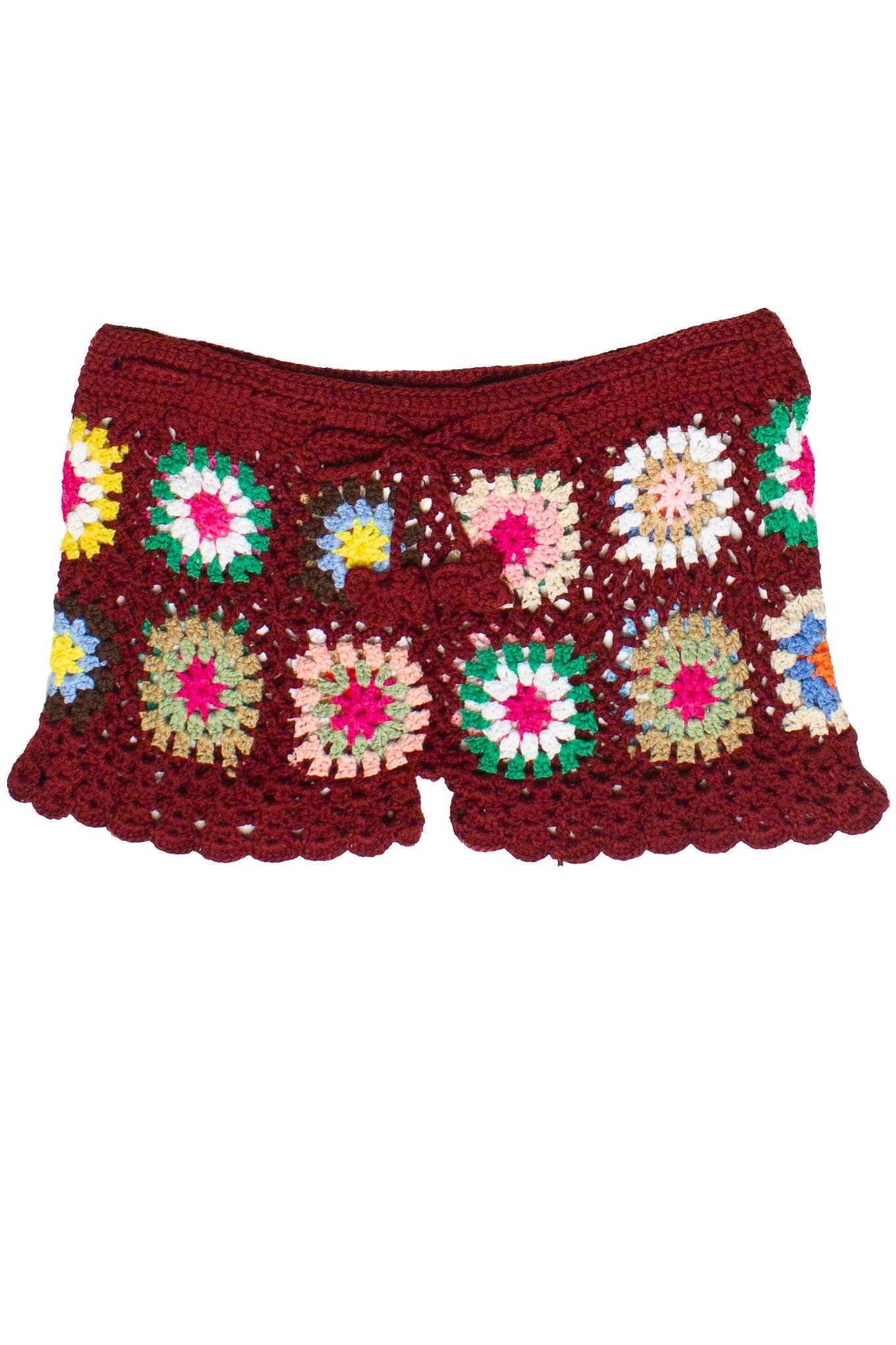 Granny Square Crochet Shorts Product Image