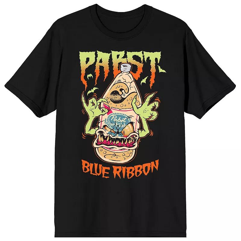 Men's Pabst Blue Ribbon Halloween Beer Bottle Monster Graphic Tee,  Product Image