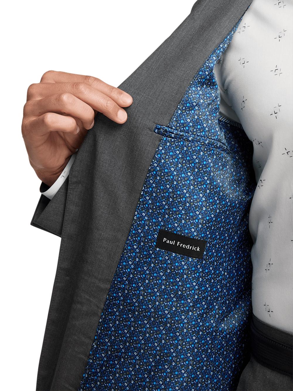 Classic Fit Essential Wool Double Breasted Peak Lapel Suit Jacket - Black Product Image