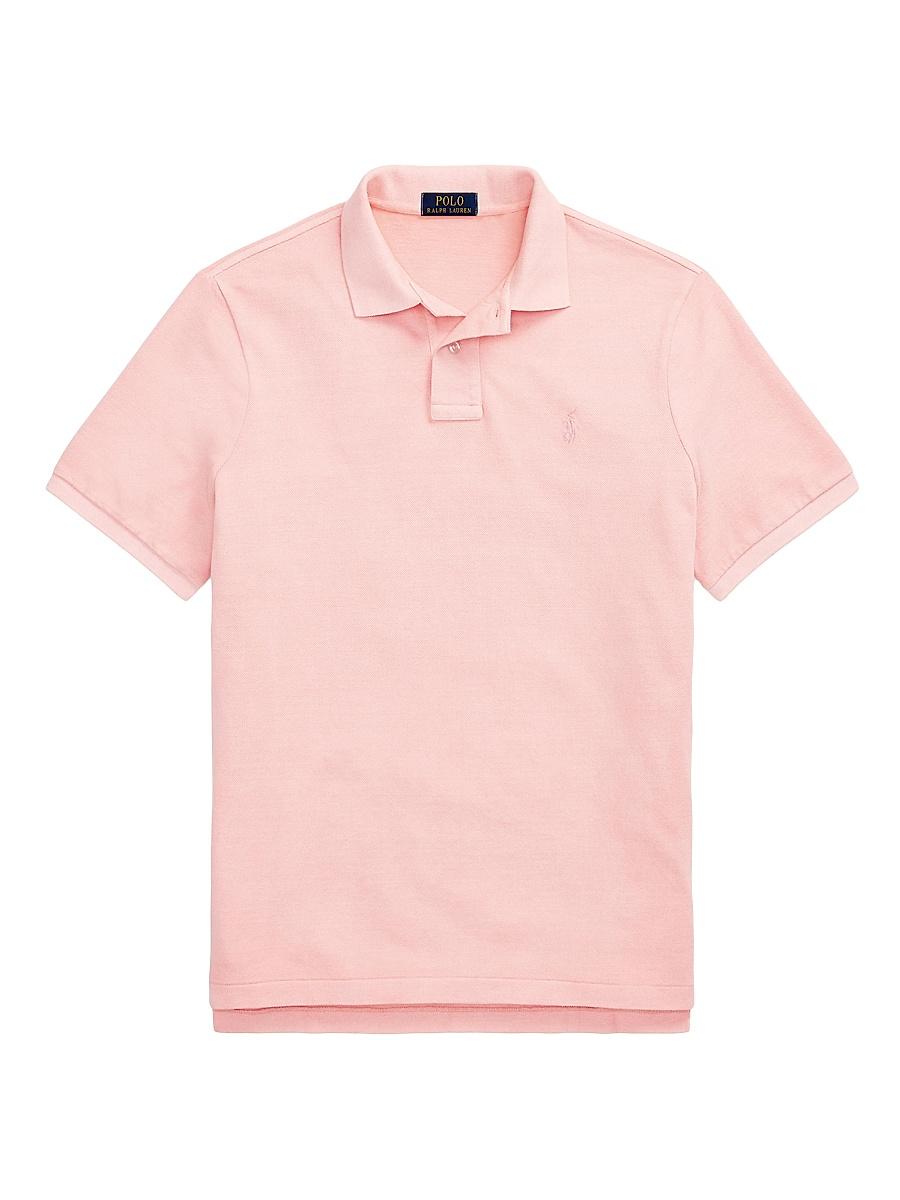Mens Classic-Fit Mineral-Dyed Mesh Polo Shirt Product Image