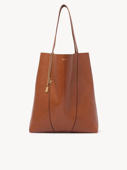Large Chloé Spin tote bag in grained leather Product Image