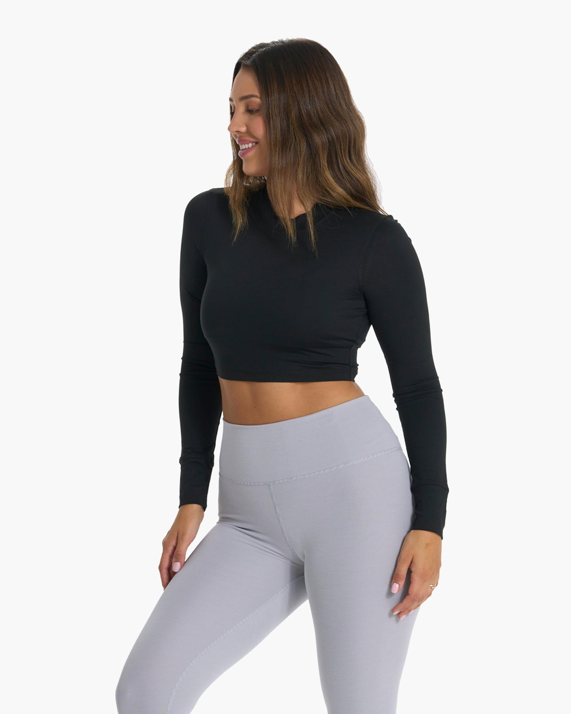 Long-Sleeve Lux Crop Tee Product Image