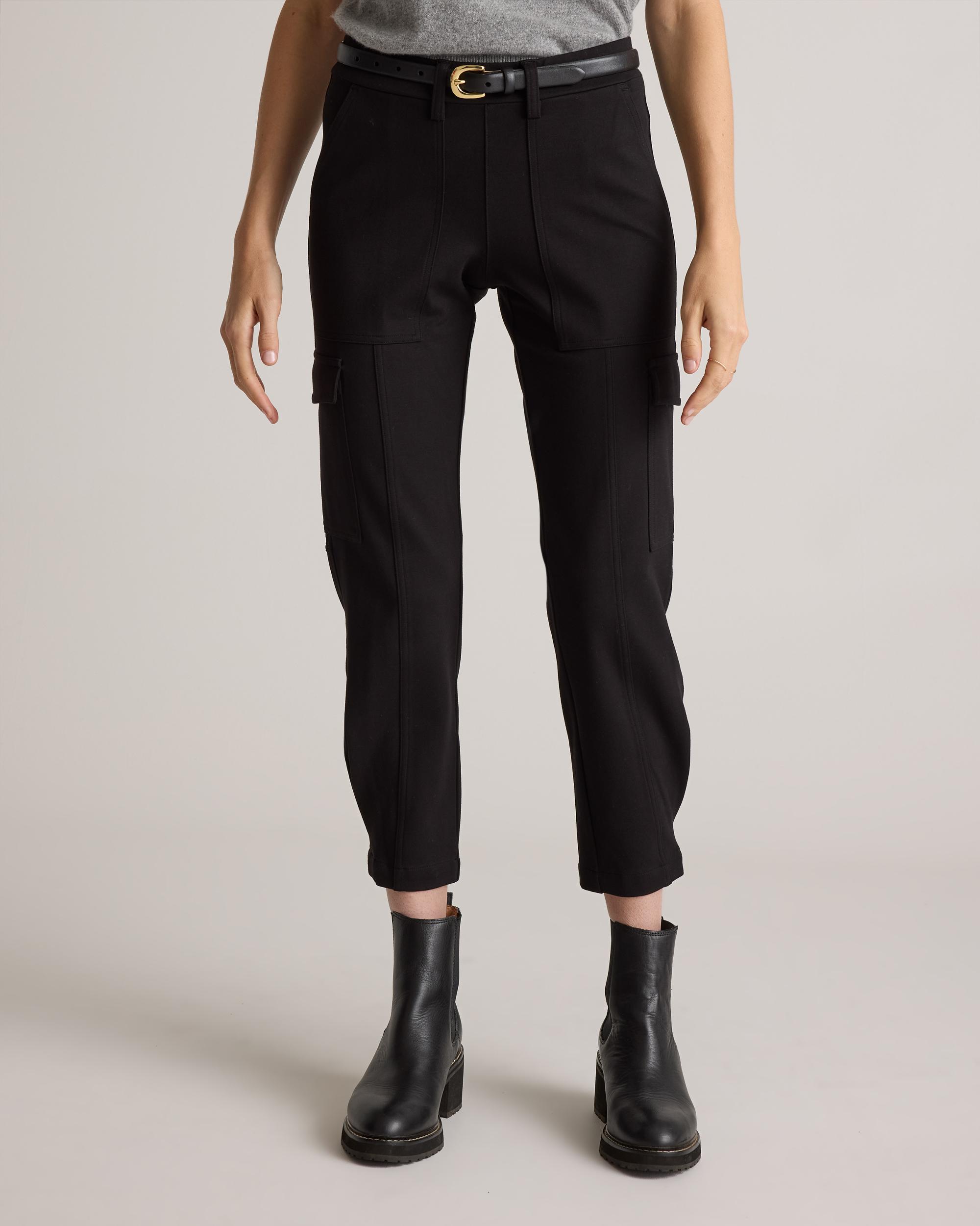 Quince | Women's Ultra-Stretch Ponte Tapered Cargo Pants Size XL, Rayon Product Image