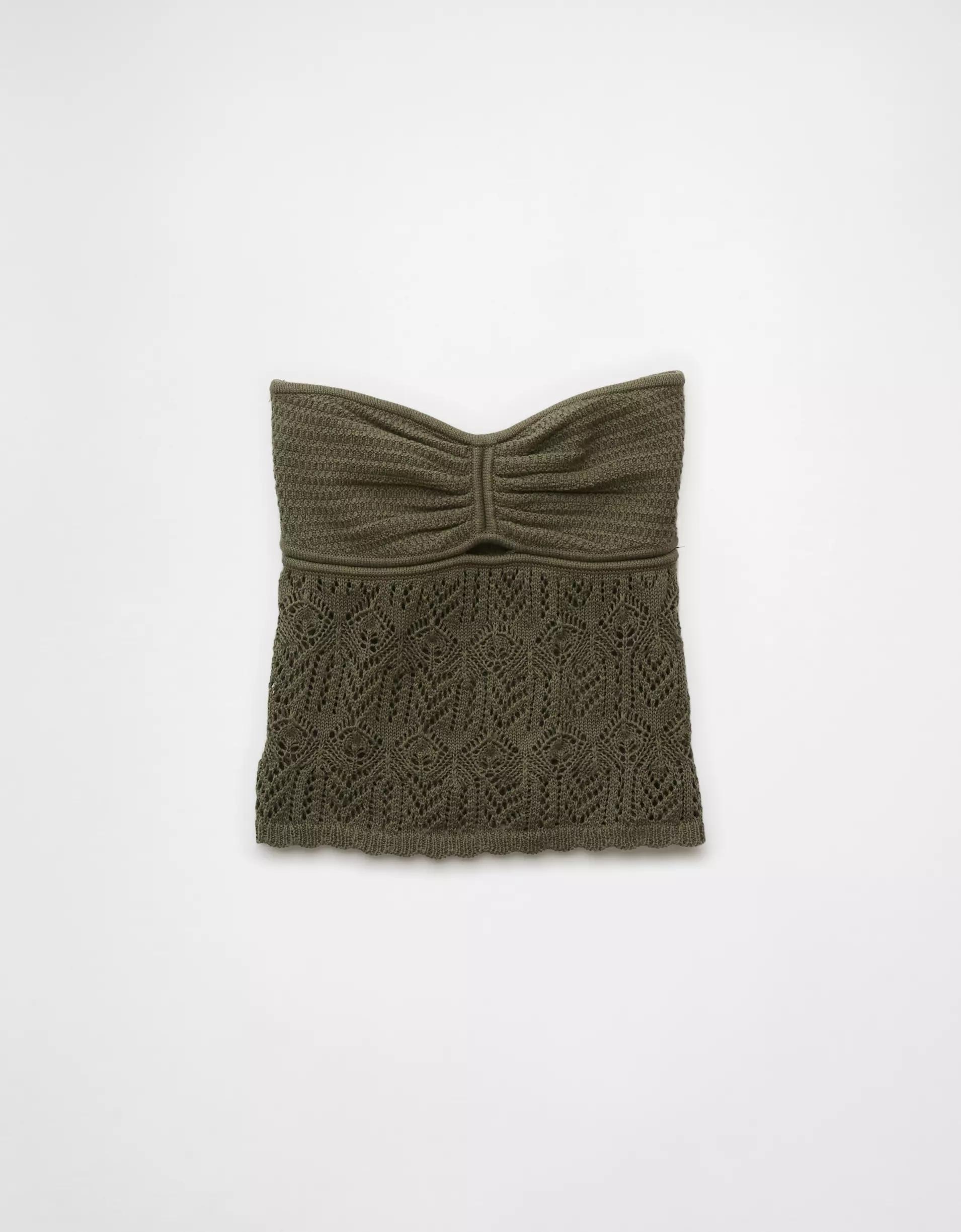 AE Cropped Crochet Tube Top Product Image